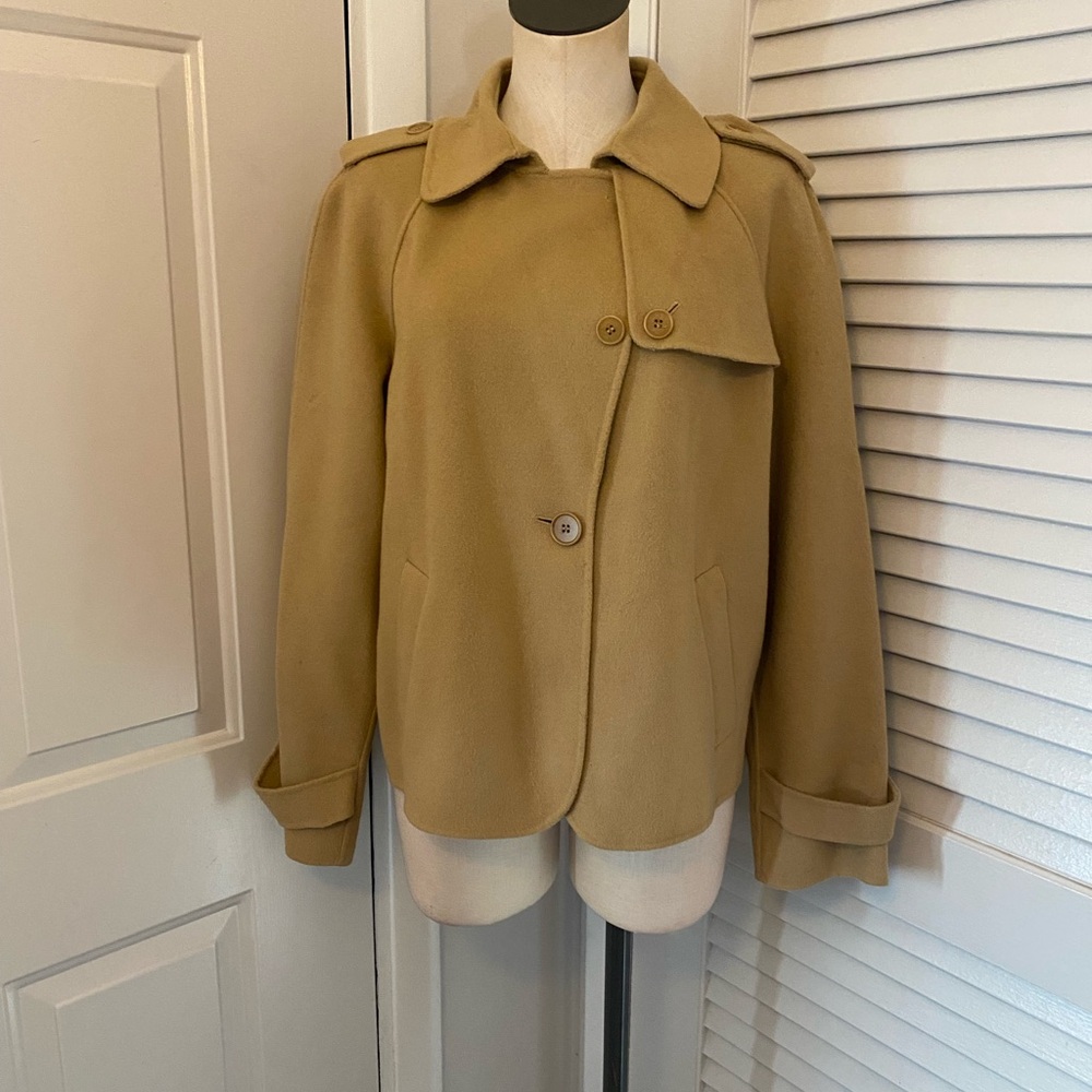 Talbots Camel Pea Coat- Size 14